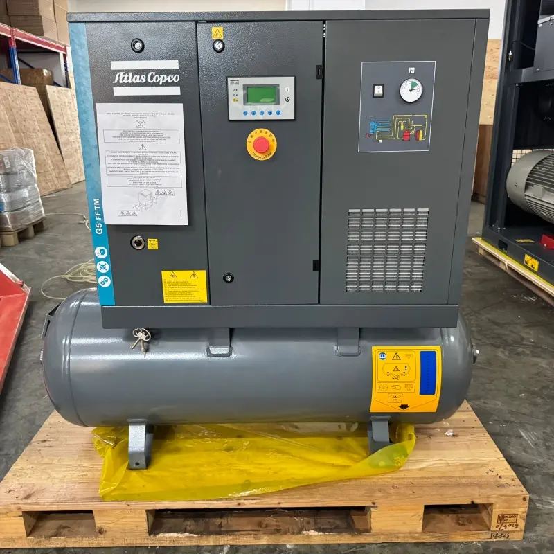 Atlas Copco G5 FF Schraubenkompressor mit Öleinspritzung, 5,5 kW, 7,5 PS, integrierter Trockner, Original