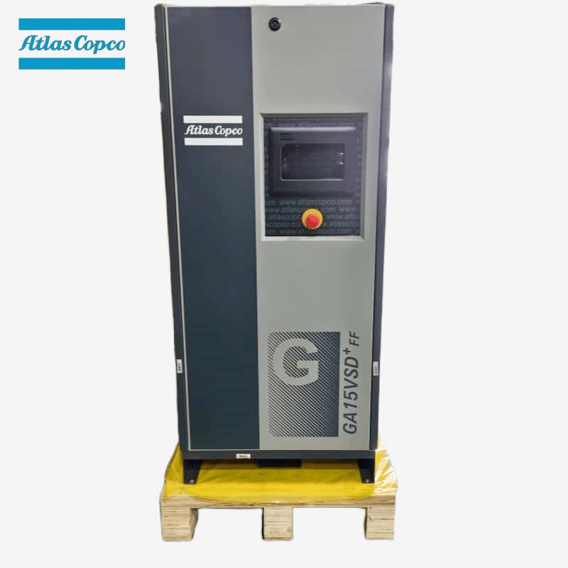 Atlas Copco GA15 VSD Plus FF 15 kW 20 PS Öleingespritzter Schraubenluftkompressor mit variabler Geschwindigkeit und integriertem Trockner